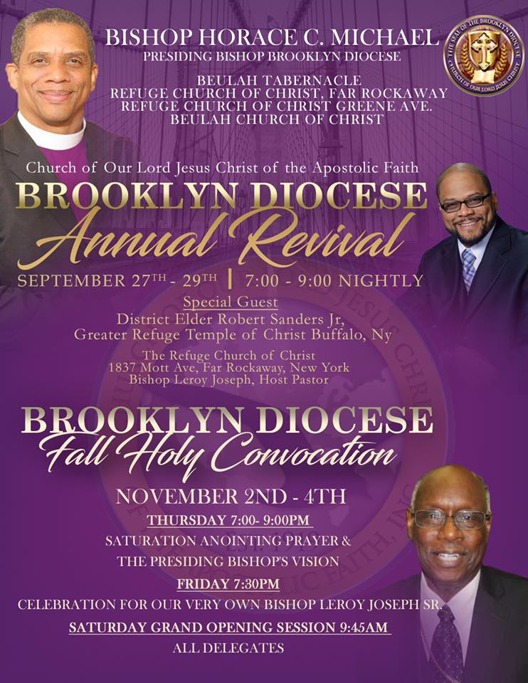 Brooklyn Diocese 3-Night Fall Revival 2017 @ Refuge Church of Christ, Far Rockaway | New York | United States