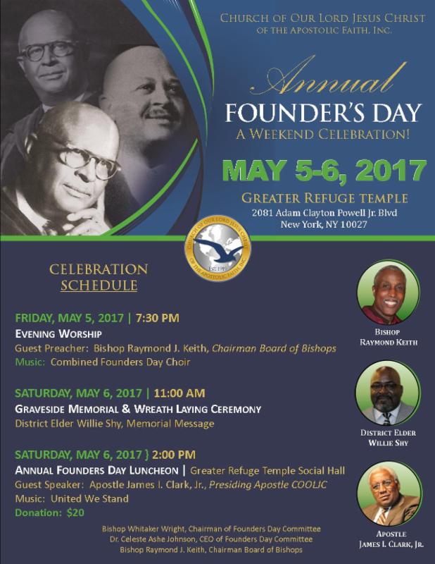 COOLJC - 97th Annual Founder's Day - 2017 @ Greater Refuge Temple | New York | New York | United States