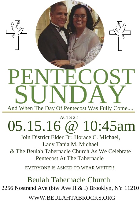 Pentecost Sunday 2016 @ Beulah Tabernacle | New York | United States