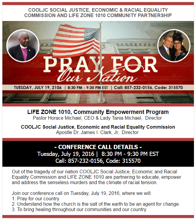 Prayer and Information Share For Our Community and Nation @ Conference Call Prayer
