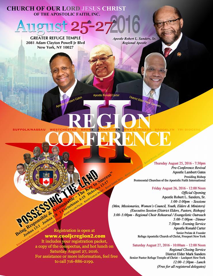 COOLJC Region # 2 - Regional Conference 2016 @ Greater Refuge Temple | New York | New York | United States
