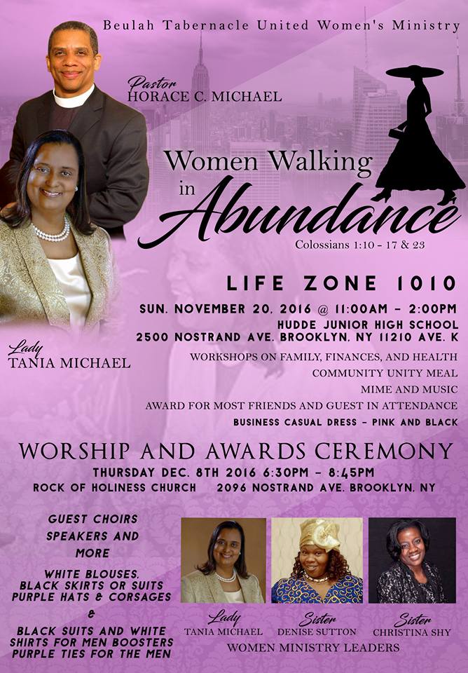 Women Walking in Abundance 2016 (Thursday) @ Rock of Holiness Deliverance Ministry | New York | United States