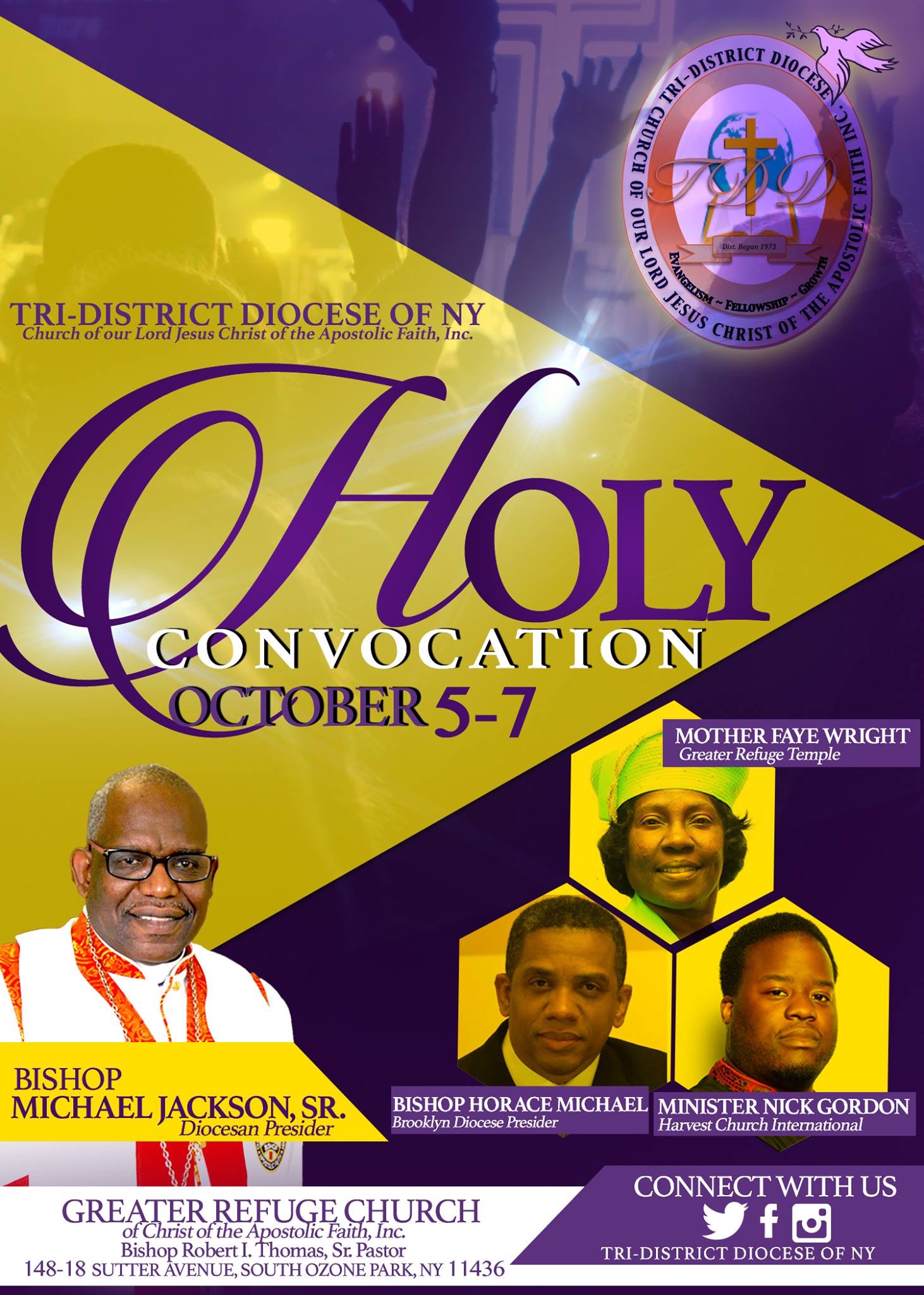 BT to : Tri-District Diocese Holy Convocation @ Greater Refuge Church  | New York | United States