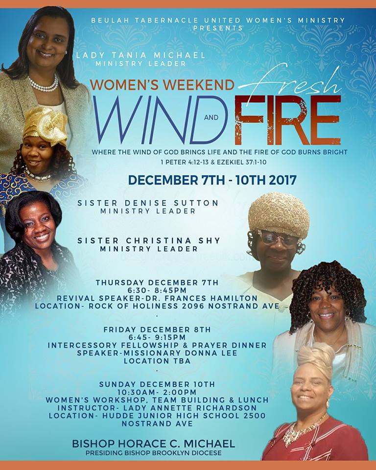 BT United Women's Ministry : Fresh Wind and Fresh Fire Weekend 2017 @ Various - See Flyer
