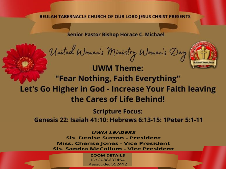 United Women's Ministry Women’s Day 2022 @ Zoom Meeting ID: 208 863 7464 | New York | United States