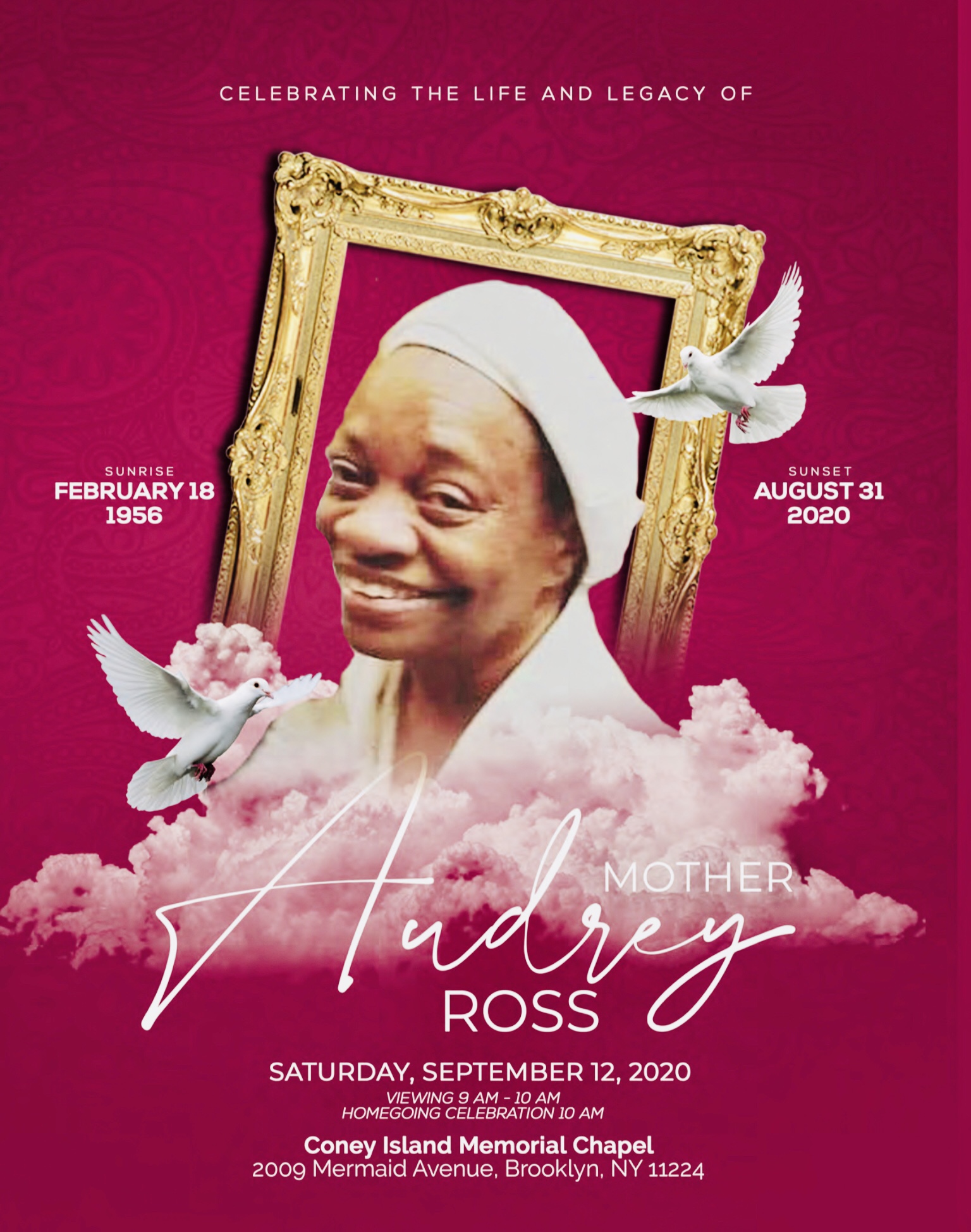 Homegoing Celebration for Brooklyn Diocese Missionary President Mother Audrey Ross @ Coney Island Memorial Chapel