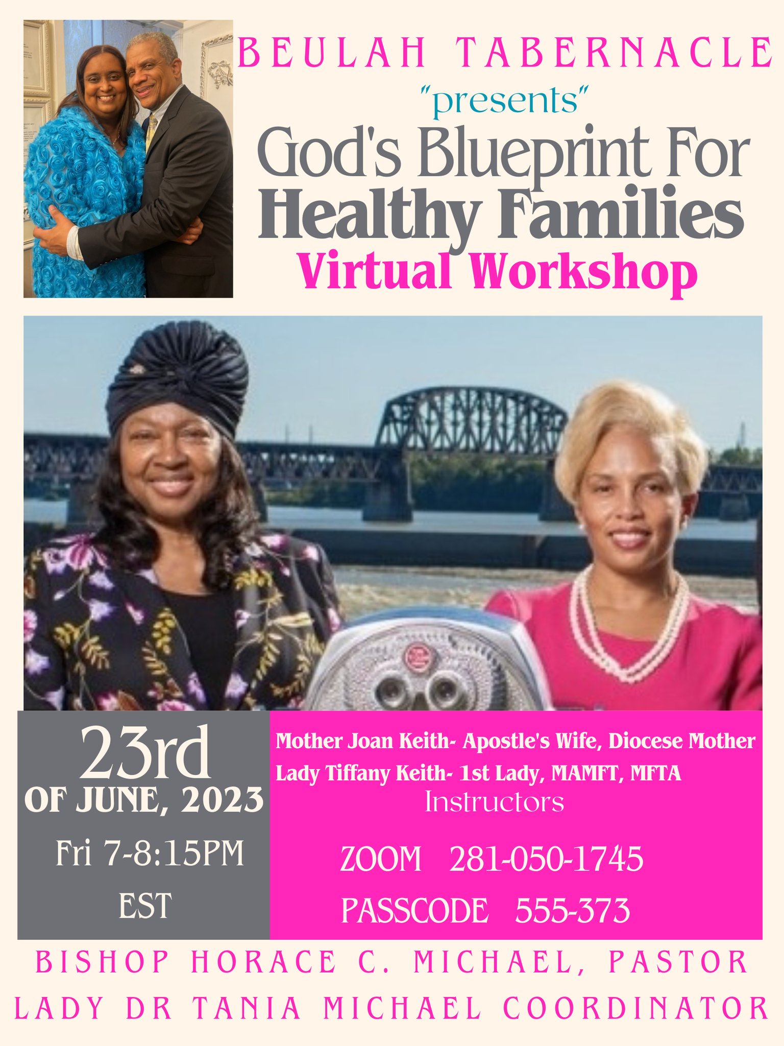 God's Blueprint For Healthy Families @ ZOOM Meeting ID: 281 050 1745 Password: 555373